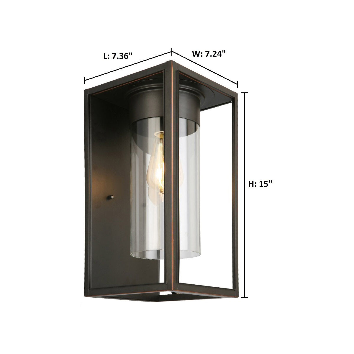 Walker Hill 1 Light 15 inch Oil Rubbed Bronze Outdoor Wall Light