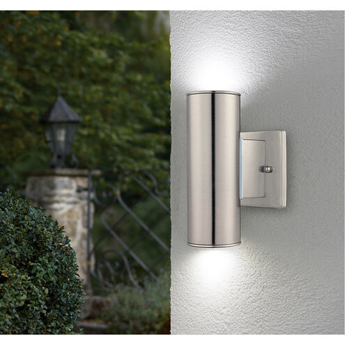 Riga 2 Light 8 inch Stainless Steel Outdoor Sconce