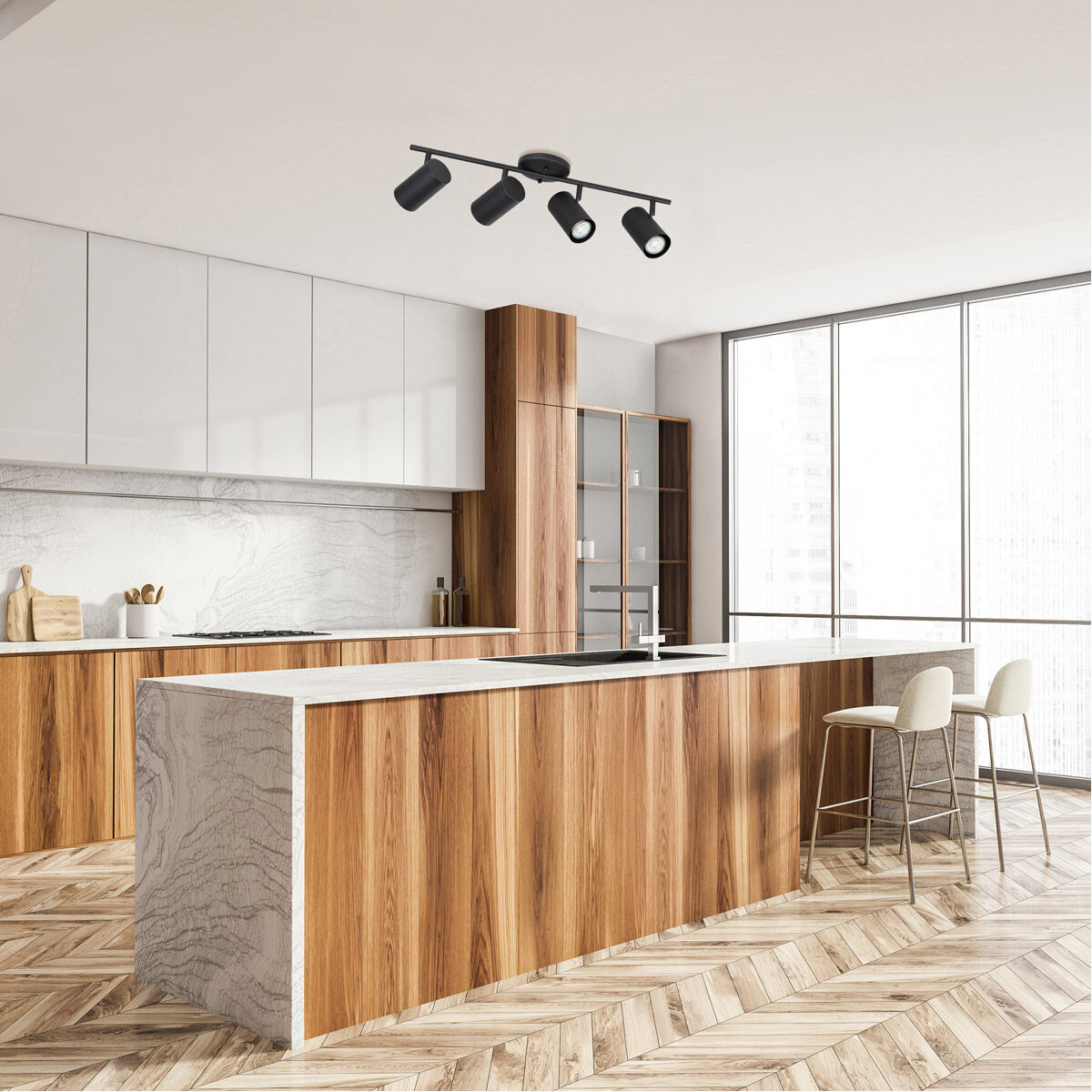 4 light black track lighting on sale