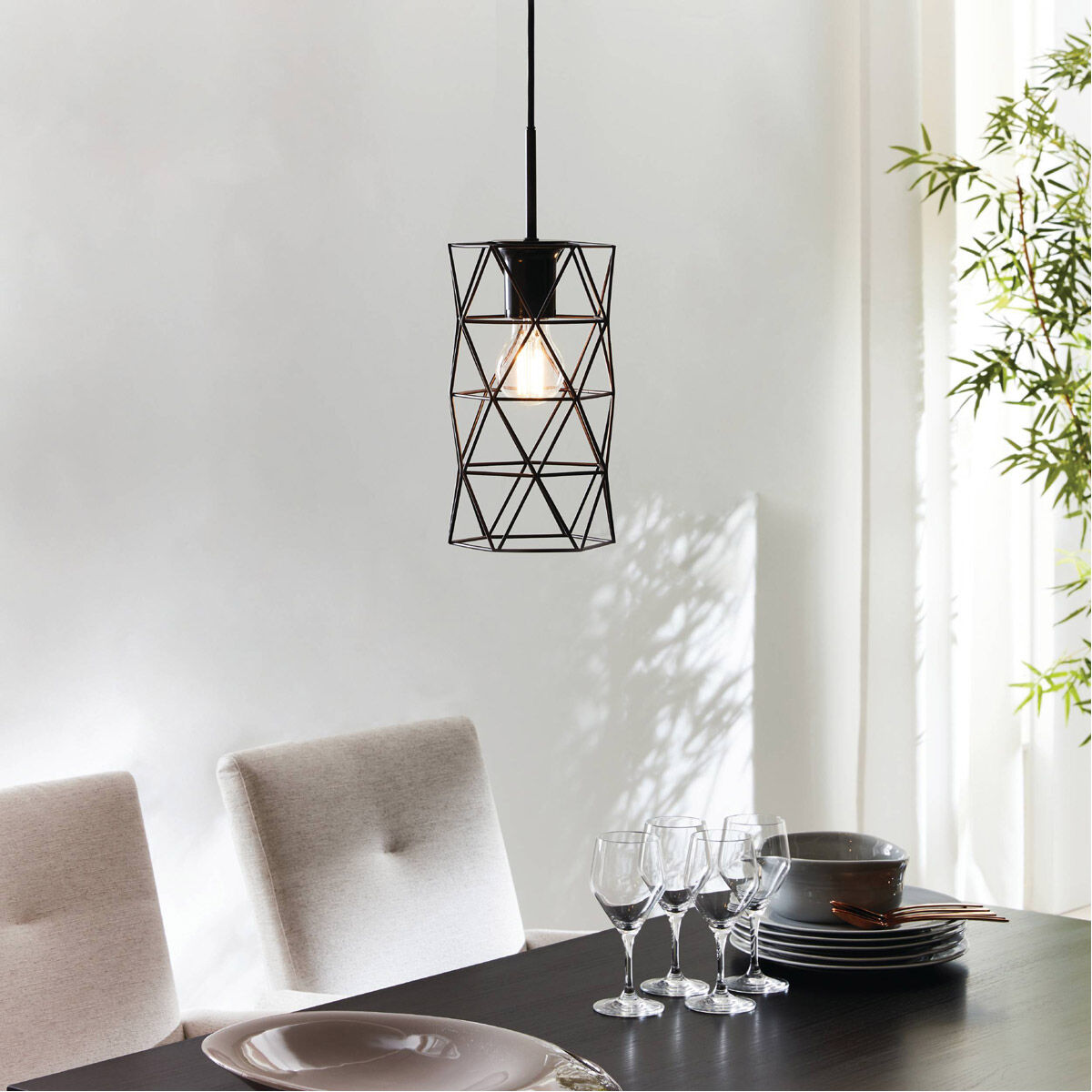 Estevau 2 1 Light 5.71 inch Matte Black Mini Pendant Ceiling Light