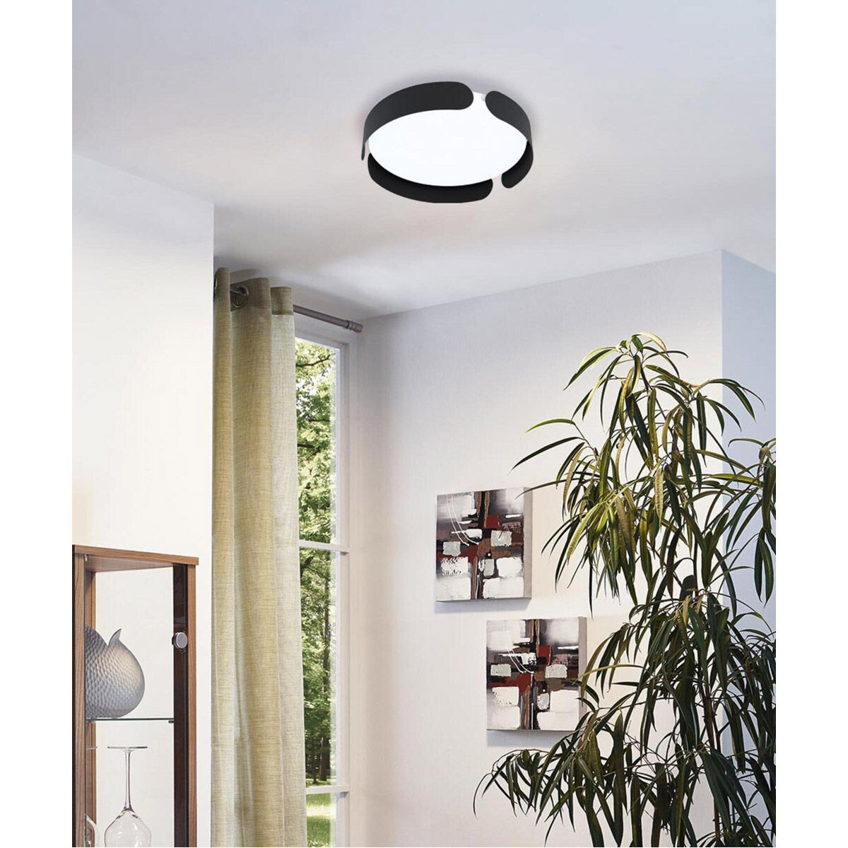 Valcasotto 1 Light 14 inch Black Flush Mount Ceiling Light