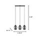 Estanys 3 Light 29.13 inch Matte Black Linear Pendant Ceiling Light