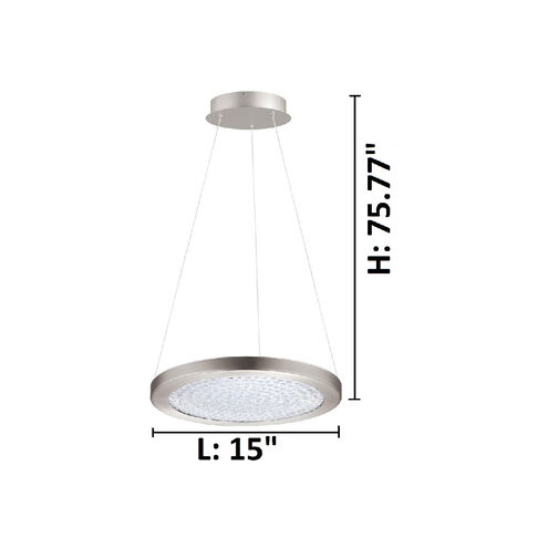 Arezzo 3 LED 15 inch Matte Nickel LED Pendant Ceiling Light
