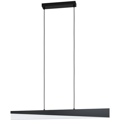 Isidro 1 Light 31 inch Structured Black Linear Pendant Ceiling Light