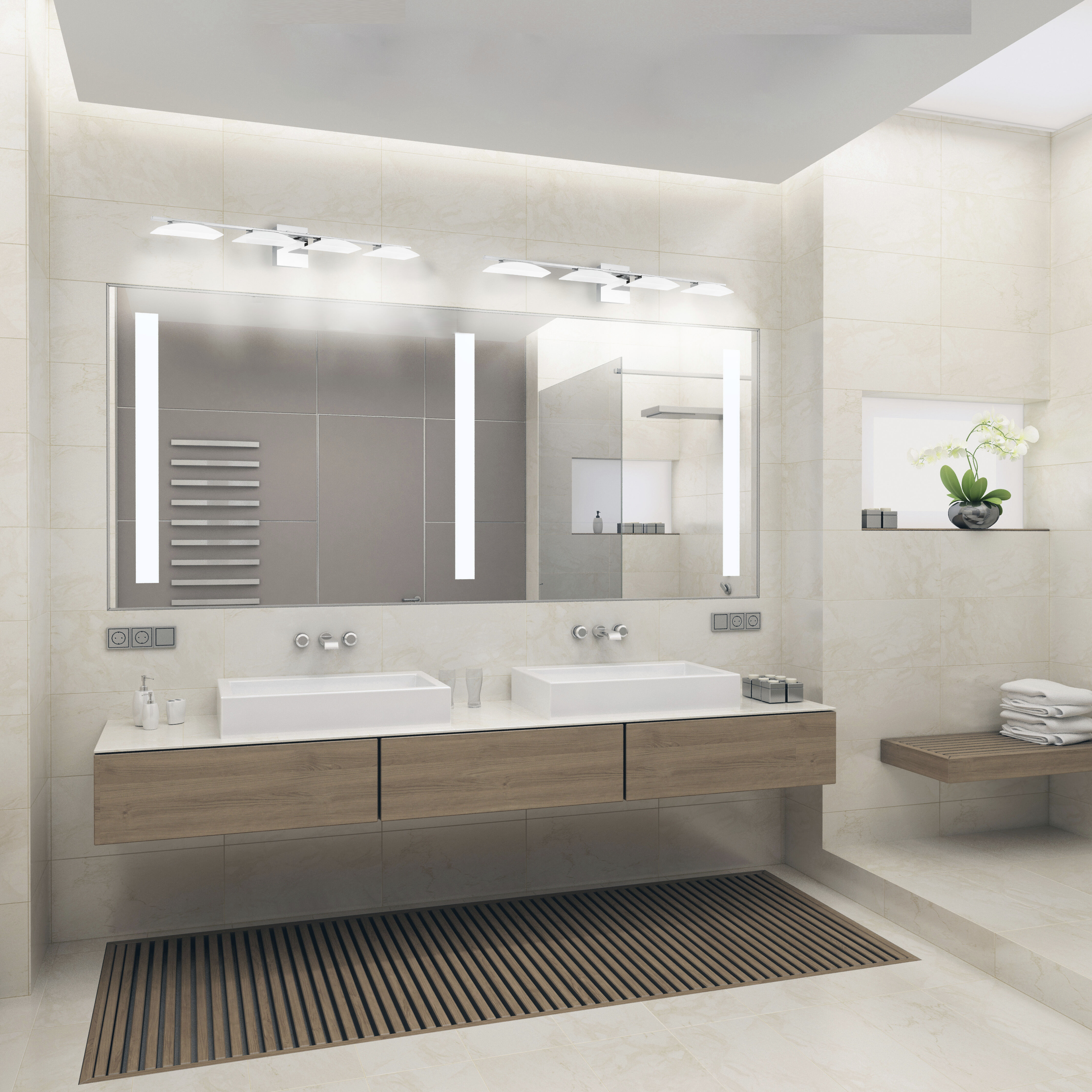 Metrass 3 LED 39.37 inch Chrome Bath Vanity Wall Light