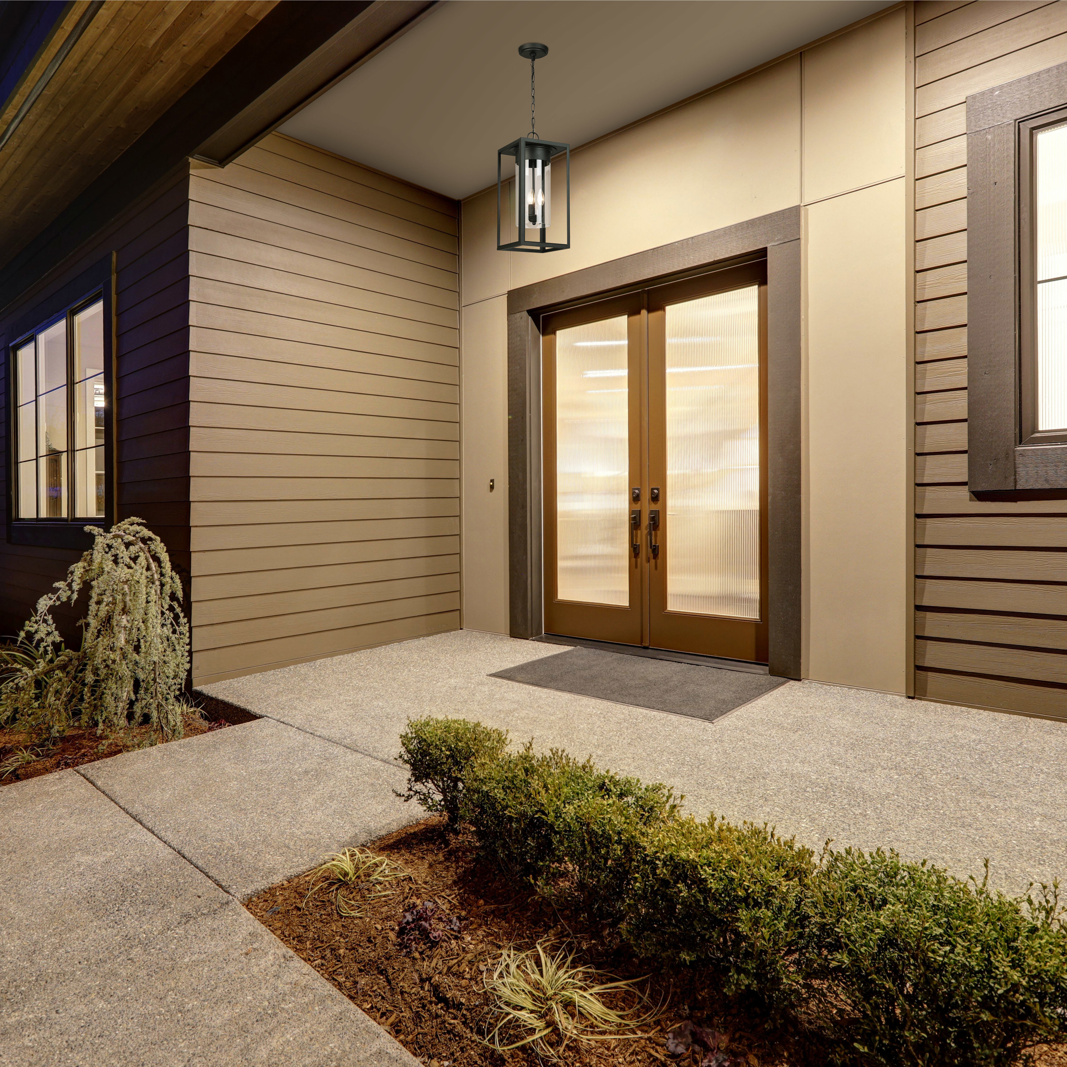 Walker Hill 3 Light 9.37 inch Matte Black Outdoor Pendant