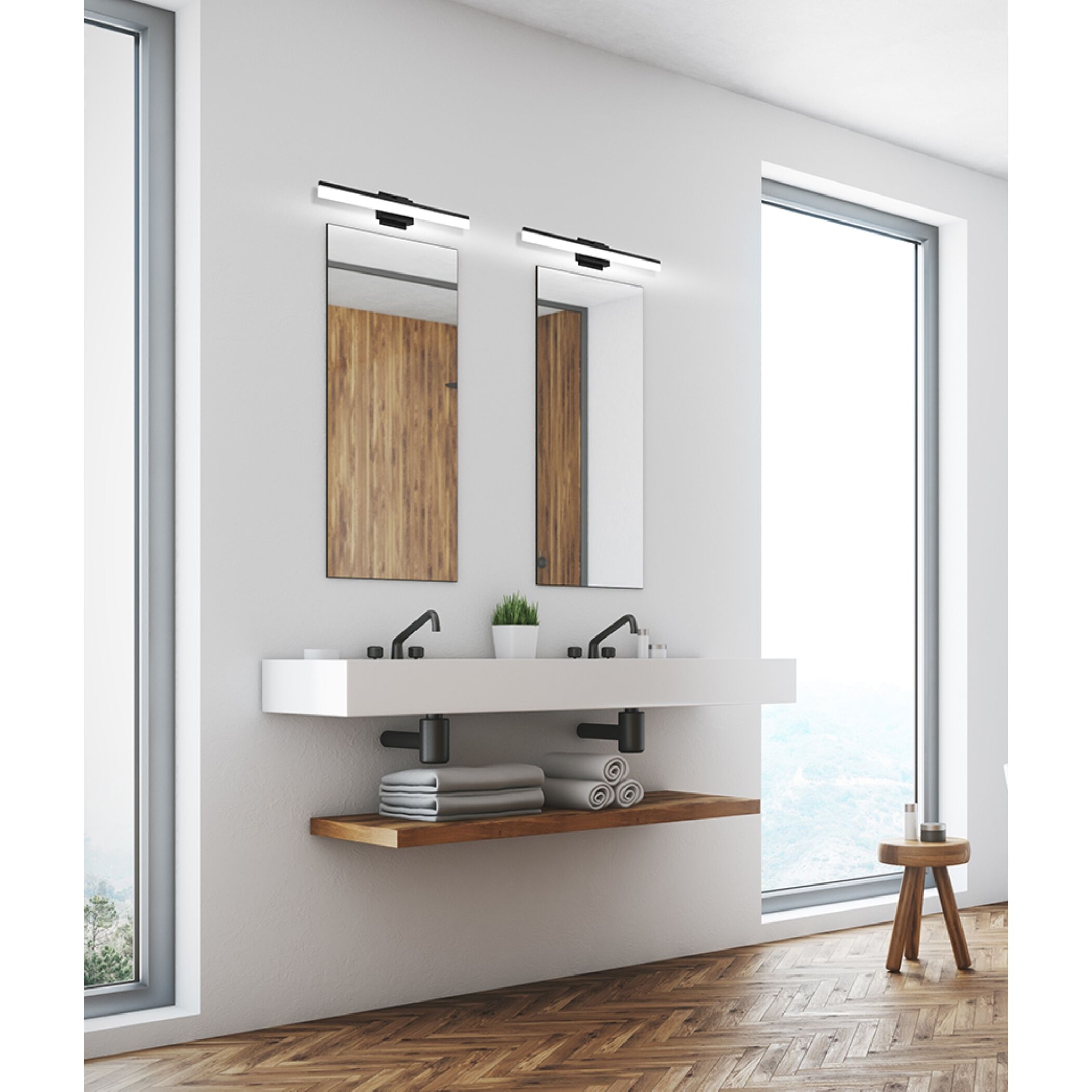 Palmital 1 LED 23.46 inch Matte Black Bath Vanity Wall Light