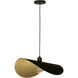 Saceda 1 Light 20.87 inch Black and Gold Leaf Convertible Pendant Ceiling Light