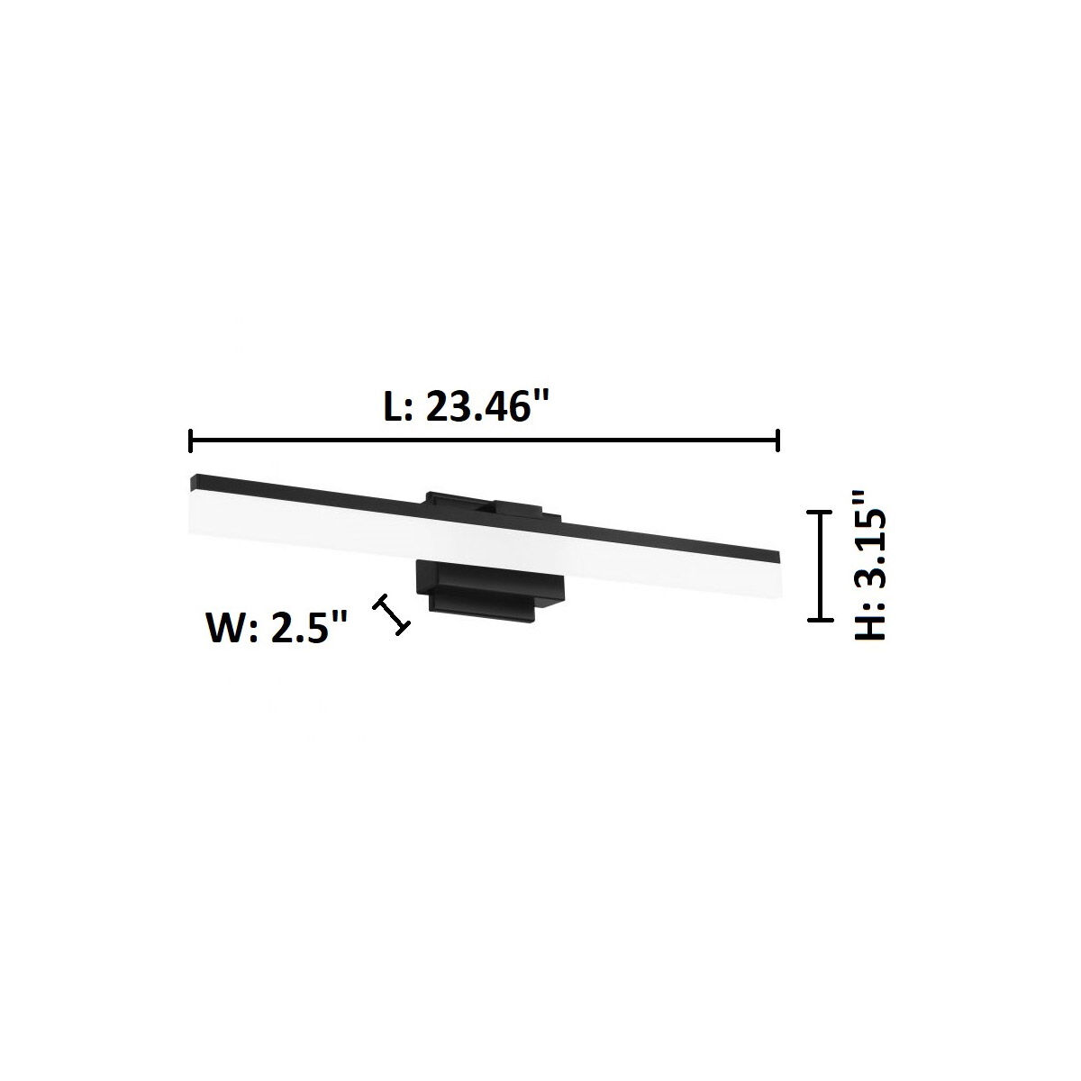 Palmital 1 LED 23.46 inch Matte Black Bath Vanity Wall Light