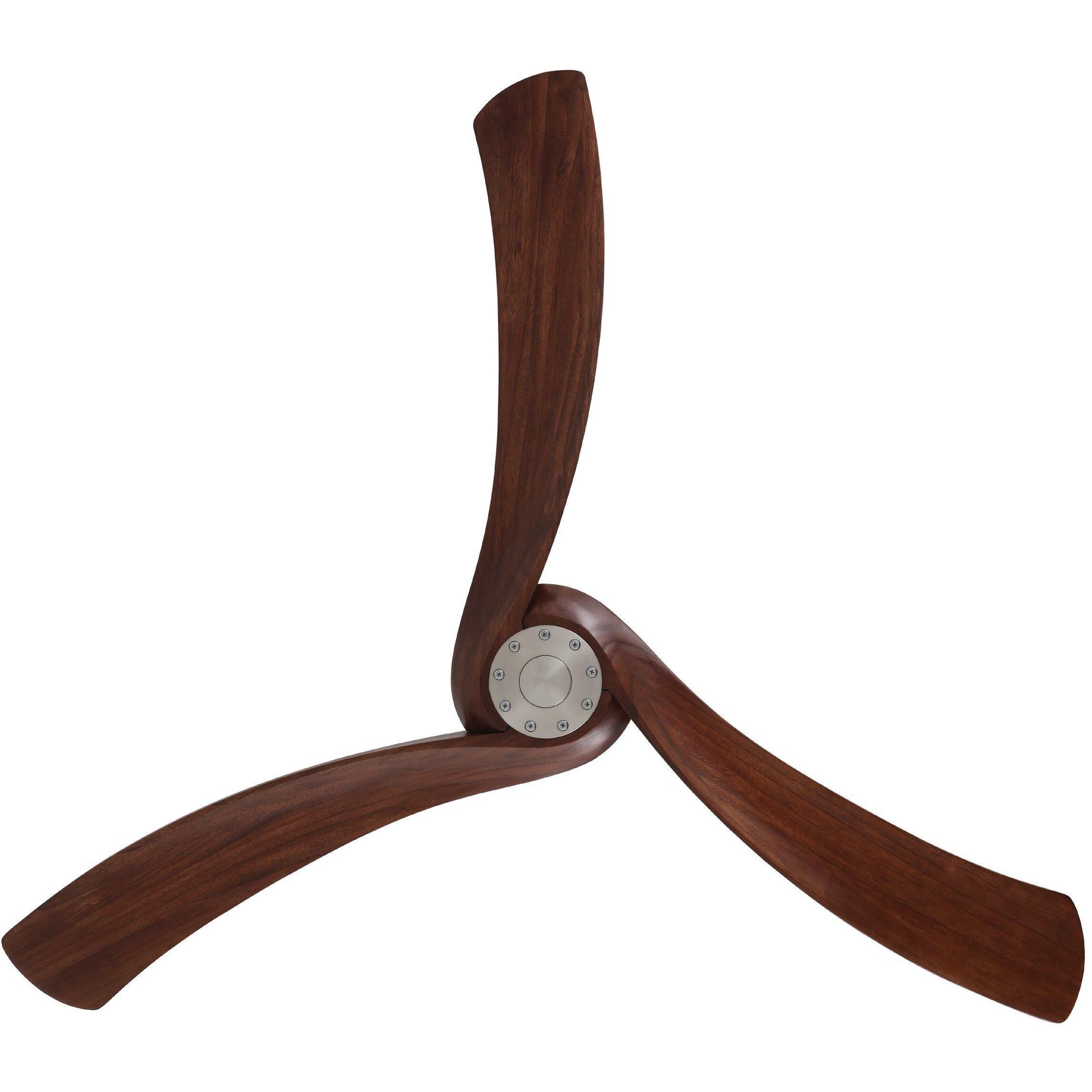 Williwaw 60 inch Brushed Nickel with Acacia Blades Ceiling Fan