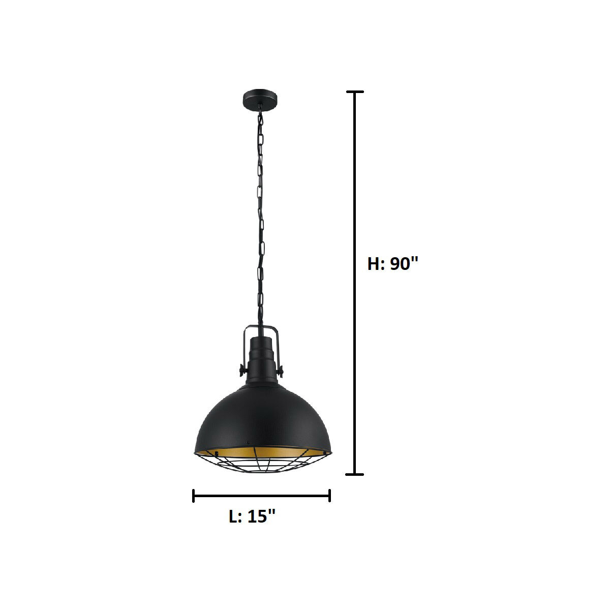 Cannington 1 Light 15 inch Matte Black Pendant Ceiling Light