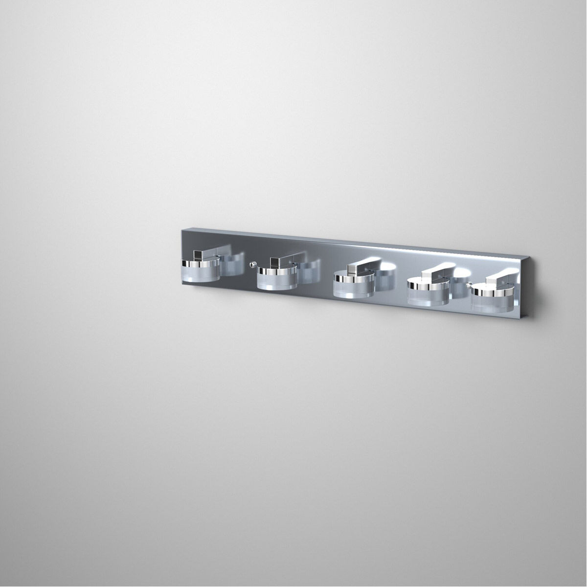 Romendo LED 30.86 inch Chrome Vanity Light Wall Light, Clear and Satin Shade