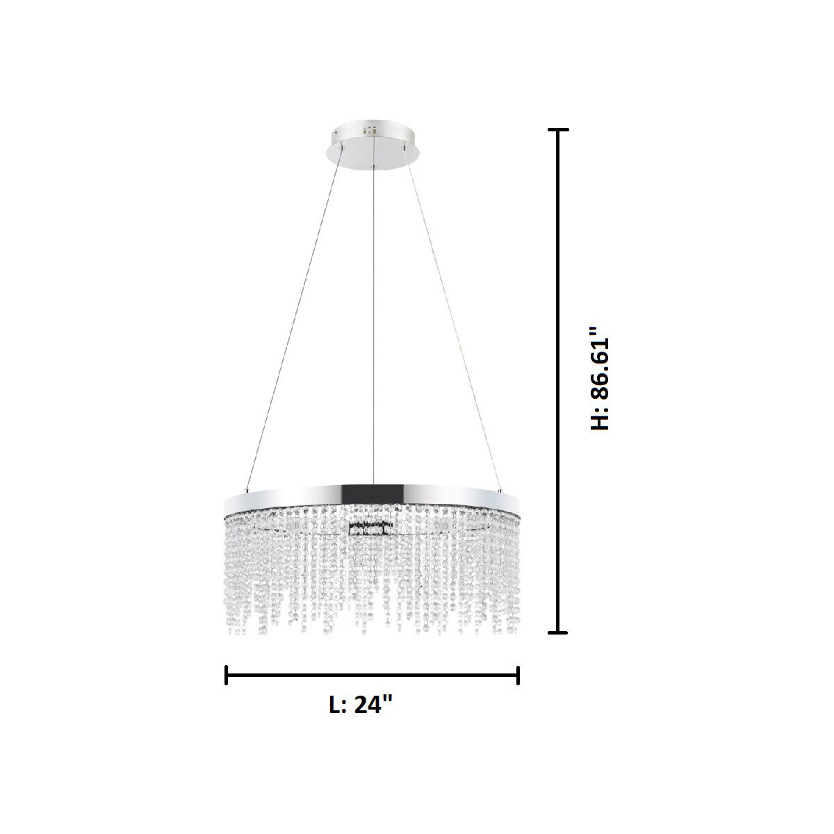 Antelao LED 24 inch Chrome Chandelier Ceiling Light