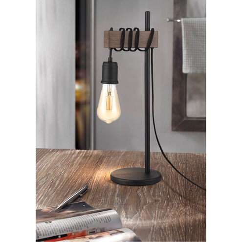 Violon 20 inch 60.00 watt Black and Dark Brown Table Lamp Portable Light 