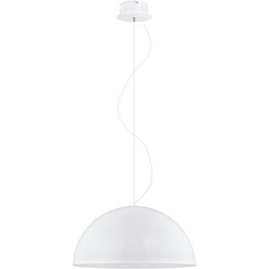 Gaetano LED 32 inch Glossy White Bowl Pendant Ceiling Light 