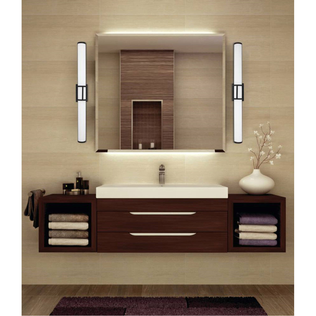 Ramaro LED 35.24 inch Matte Black Bath Vanity Wall Light