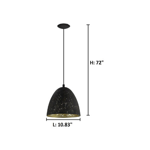 Safi 1 Light 11 inch Black Pendant Ceiling Light