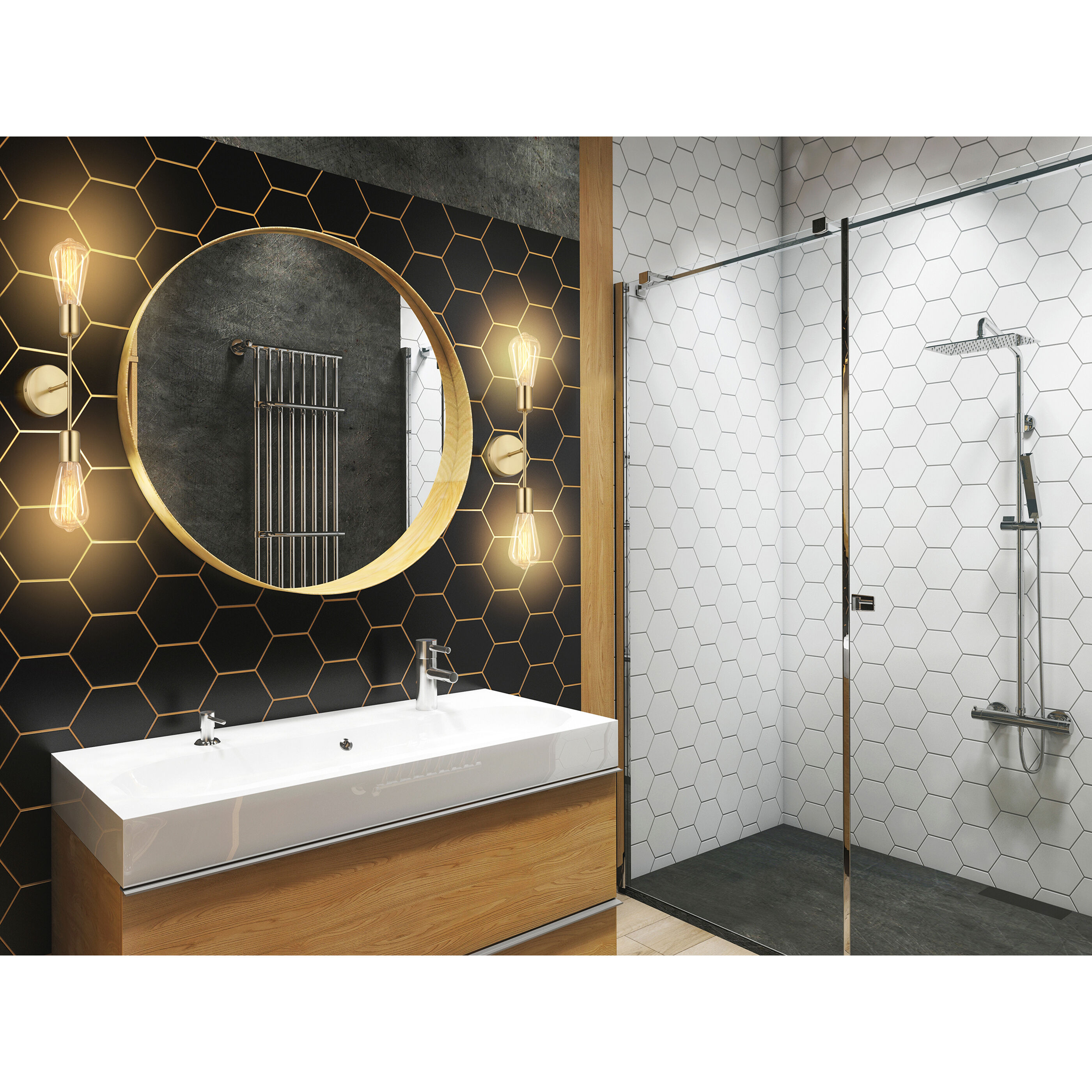 Avondale 2 Light 5 inch Brushed Gold Open Bulb Wall Sconce Wall Light