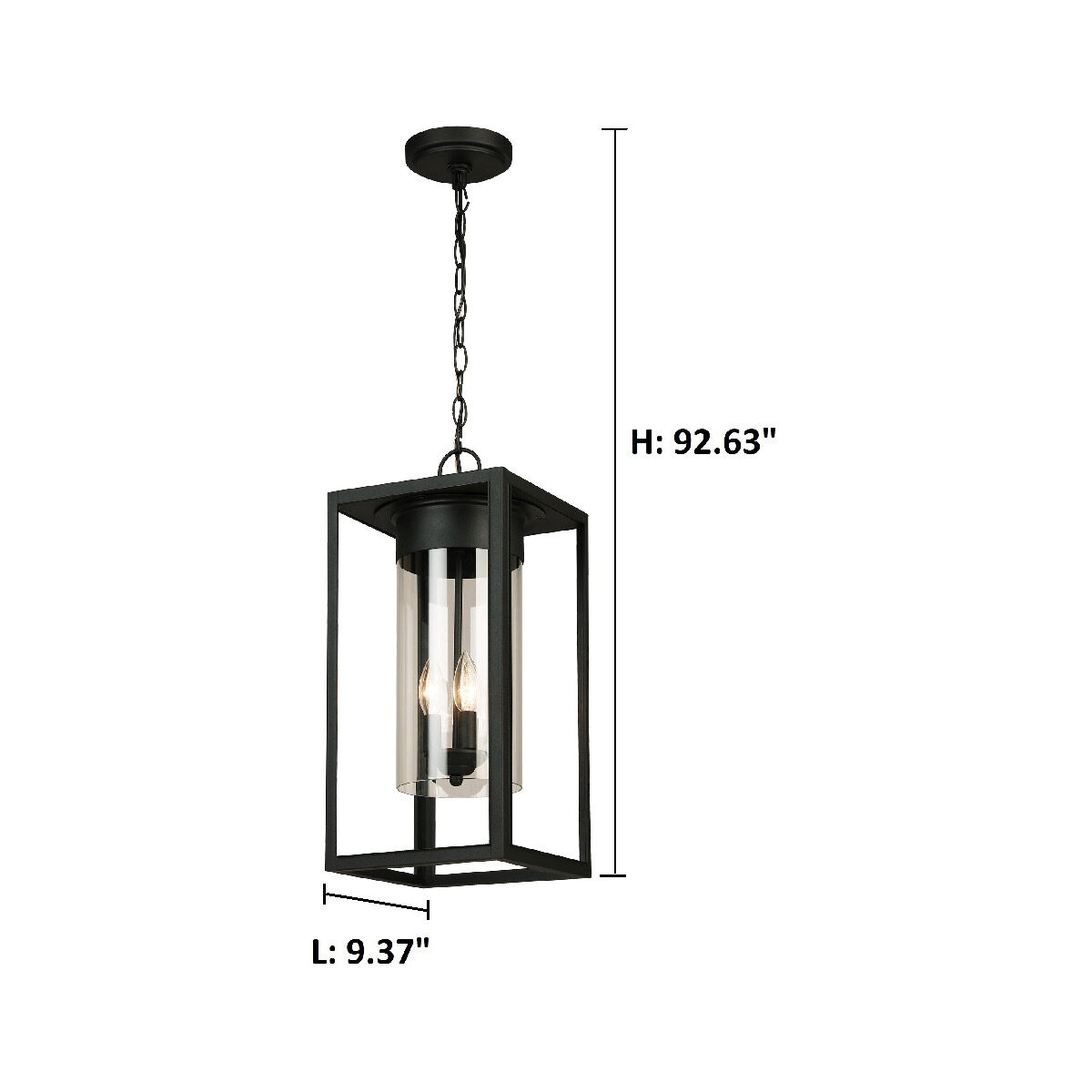 Walker Hill 3 Light 9.37 inch Matte Black Outdoor Pendant
