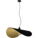 Saceda 1 Light 31.5 inch Black and Gold Leaf Pendant Ceiling Light