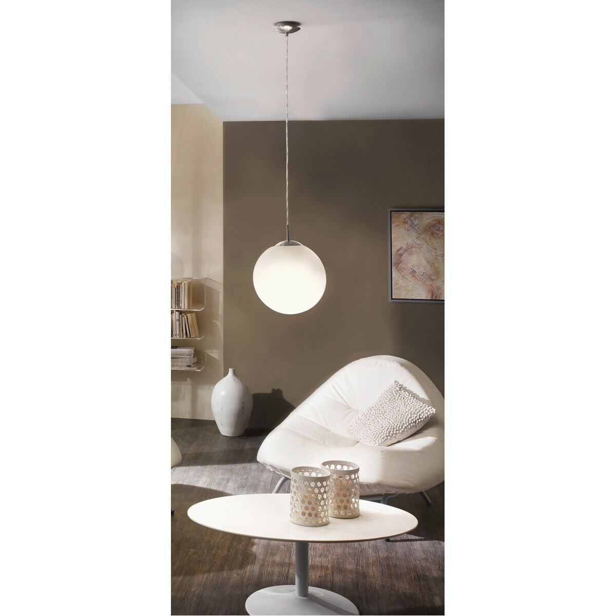 Rondo 1 Light 9.84 inch Matte Nickel Pendant Ceiling Light