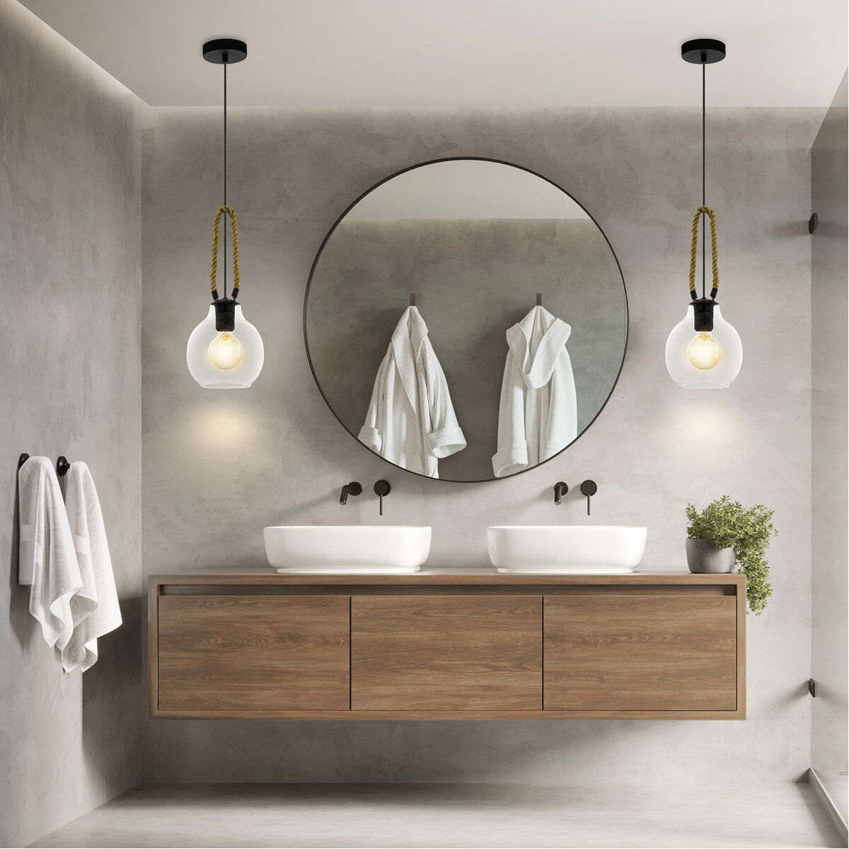 Roding 1 Light 7 inch Structured Black Pendant Ceiling Light