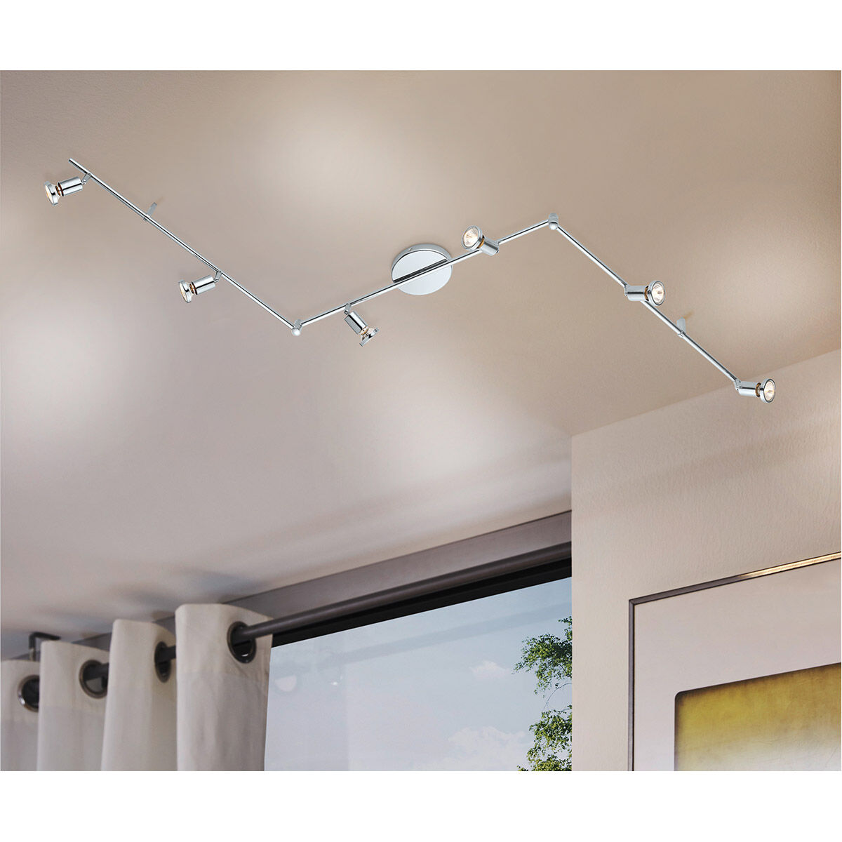 Buzz 6 Light 120 Chrome Track Light Ceiling Light