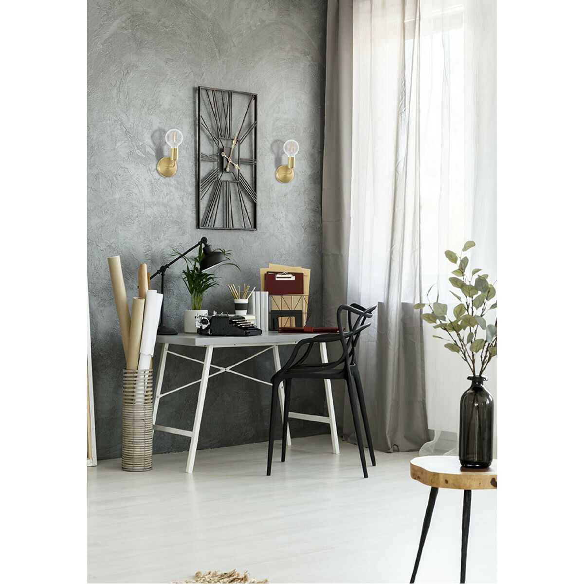 Avondale 1 Light 5 inch Brushed Gold Open Bulb Wall Sconce Wall Light