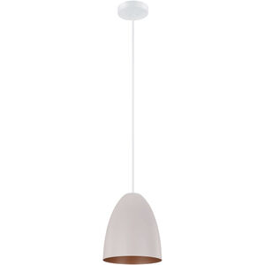 Sarabia 1 Light 7.48 inch Matte White and Pastel Apricot and Copper Pendant Ceiling Light