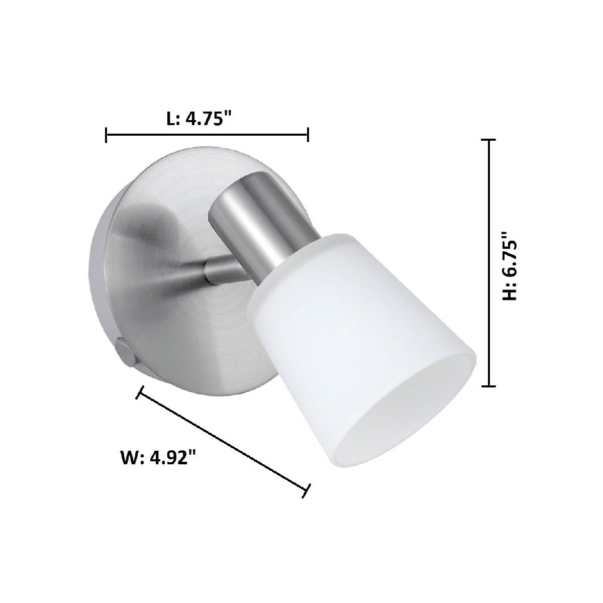 Gino 1 Light 4.75 inch Matte Nickel Wall Spot Wall Light