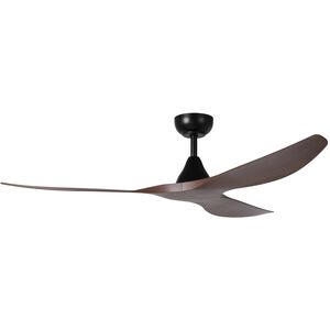 Surfline 60 inch Black with Walnut Blades Ceiling Fan