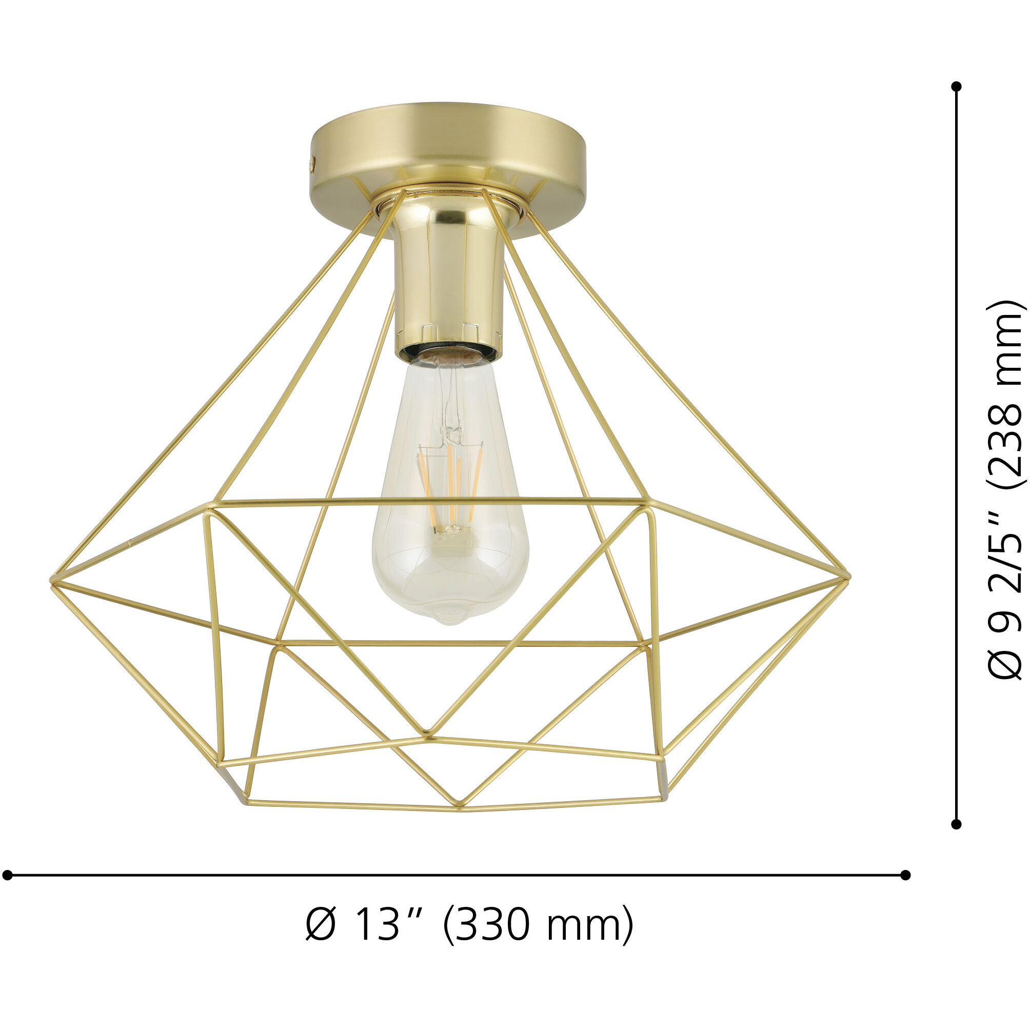 Tarbes 1 Light 12.8 inch Brushed Brass Flush Mount Ceiling Light