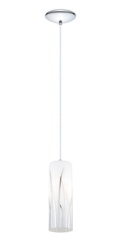 Rivato 1 Light 5 inch White and Chrome Pendant Ceiling Light