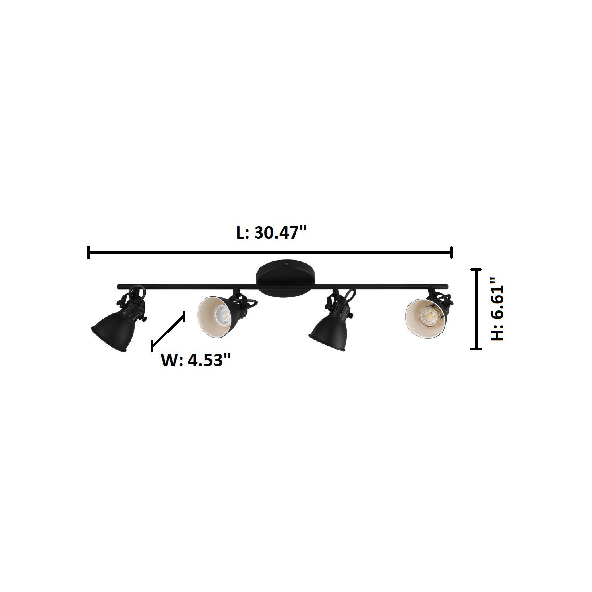 Seras-2 4 Light 120 Black Track Light Ceiling Light