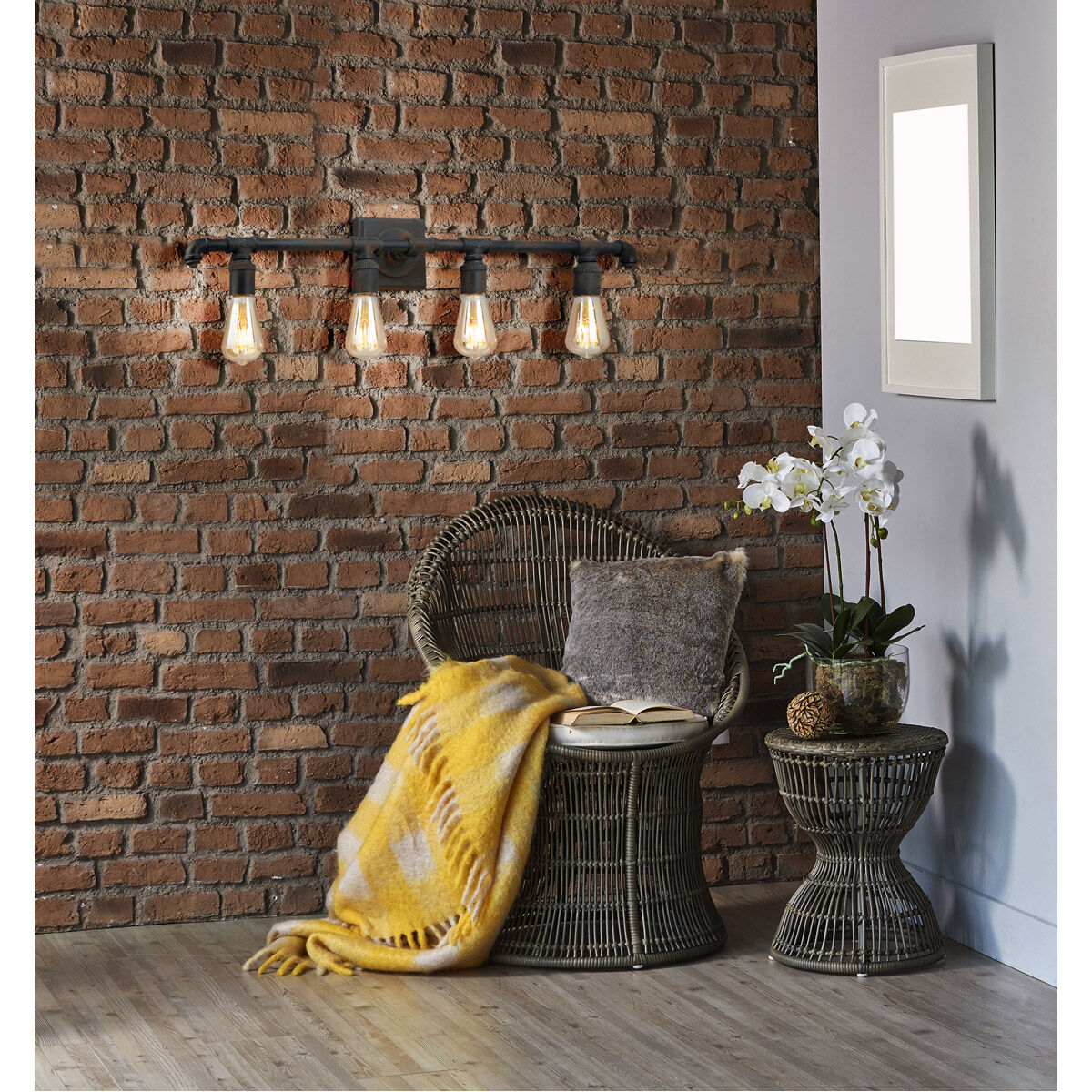 Wymer 4 Light 31.12 inch Zinc Bath Vanity Wall Light