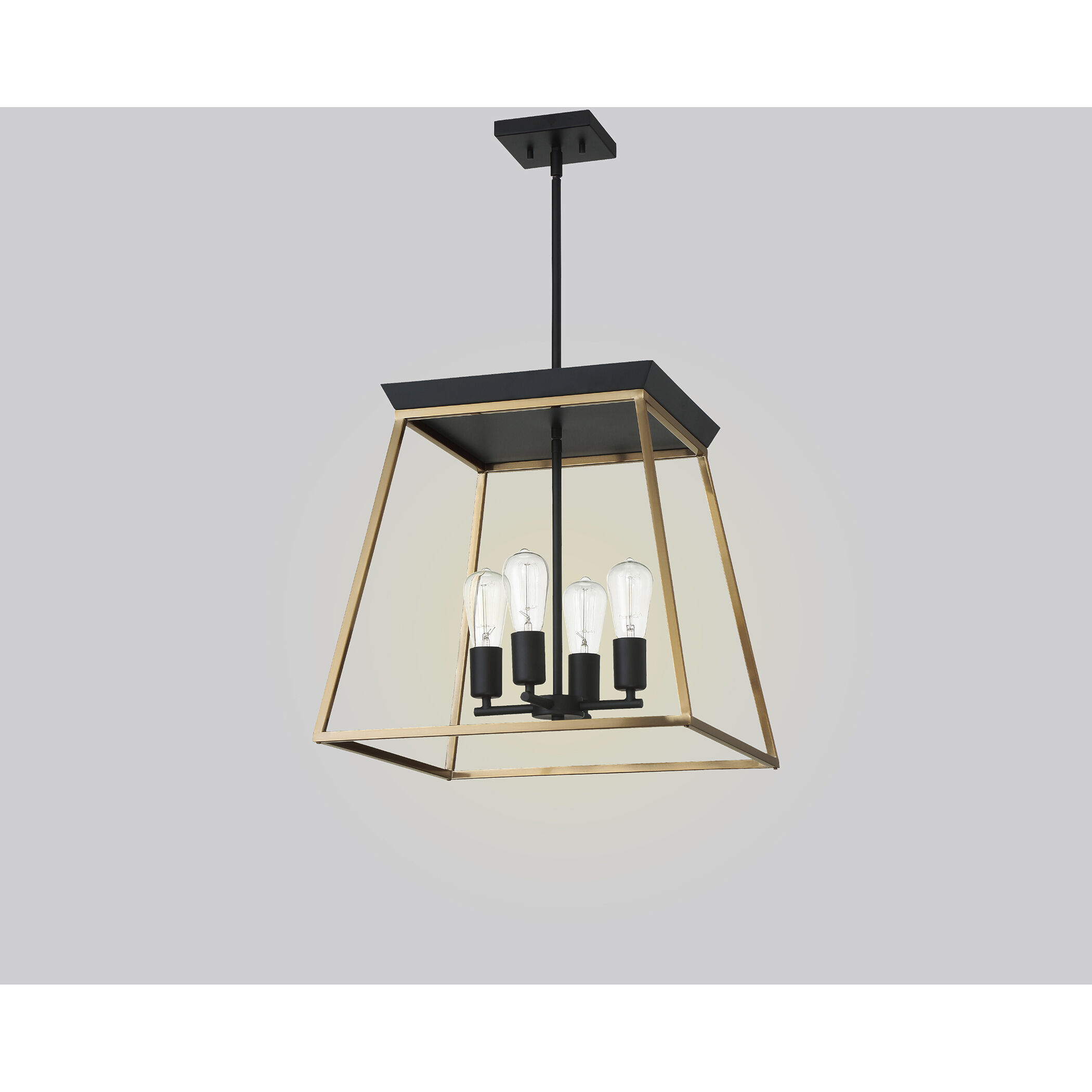Paulino 4 Light 18.03 inch Brushed Gold and Matte Black Pendant Ceiling Light