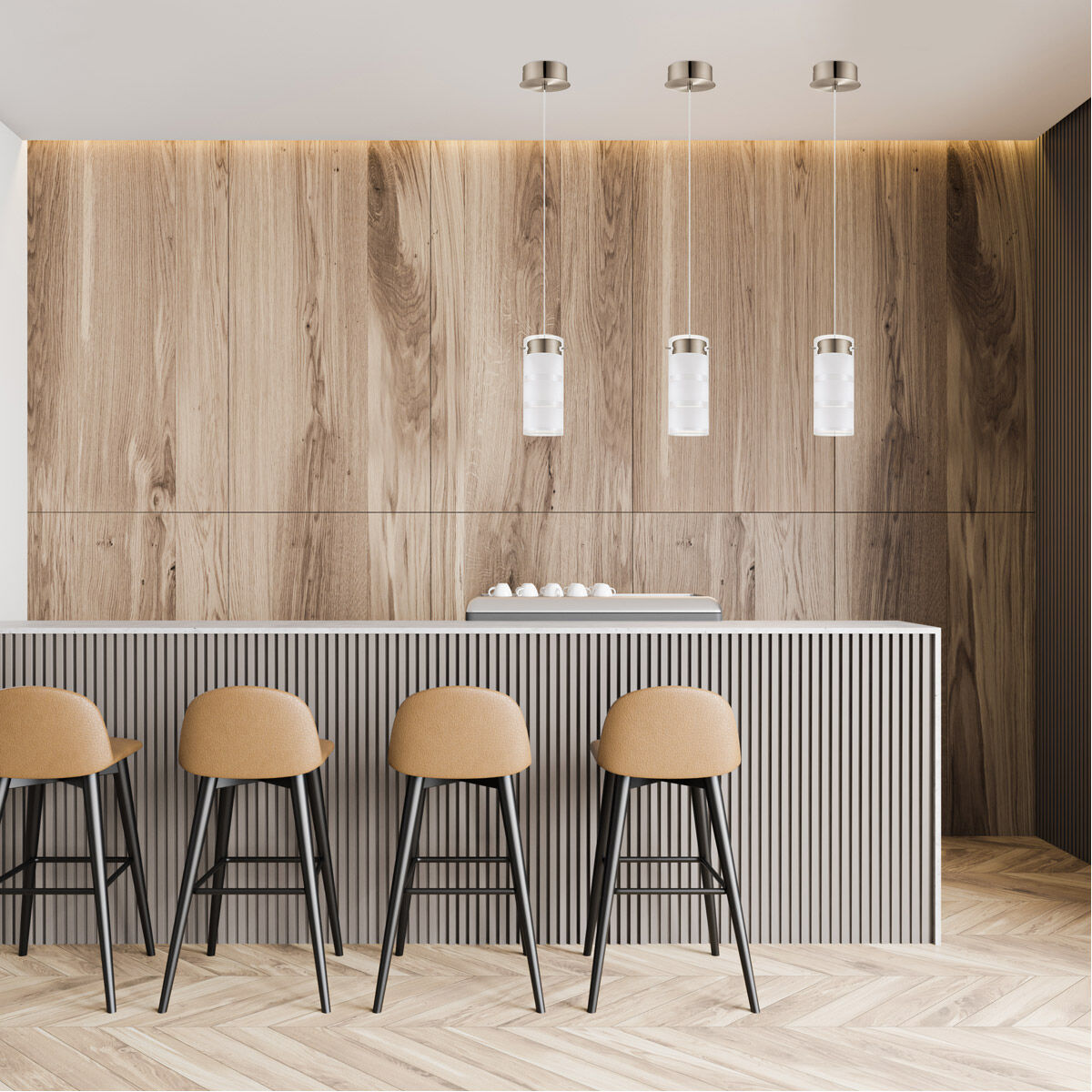 Olvero LED 4.88 inch Satin Nickel Pendant Ceiling Light