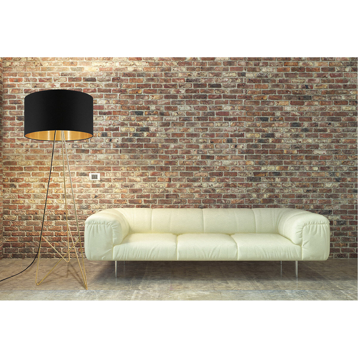 Camporale 60.63 inch 12.00 watt Gold Floor Lamp Portable Light