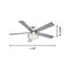 Lestat 52 inch Brushed Nickel with Silver Blades Ceiling Fan