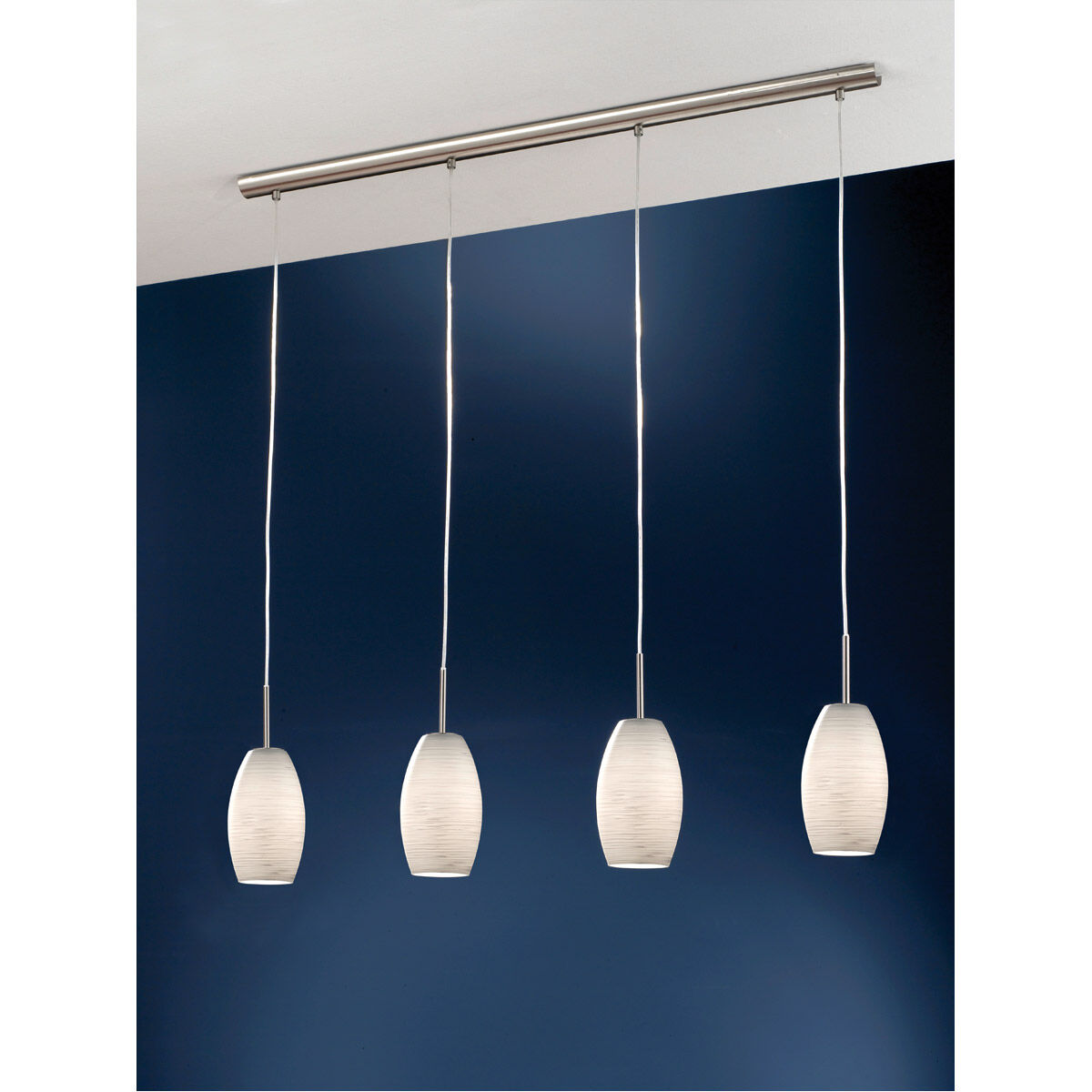 Batista 1 4 Light 39.75 inch Matte Nickel Trestle Hanging Light Ceiling Light
