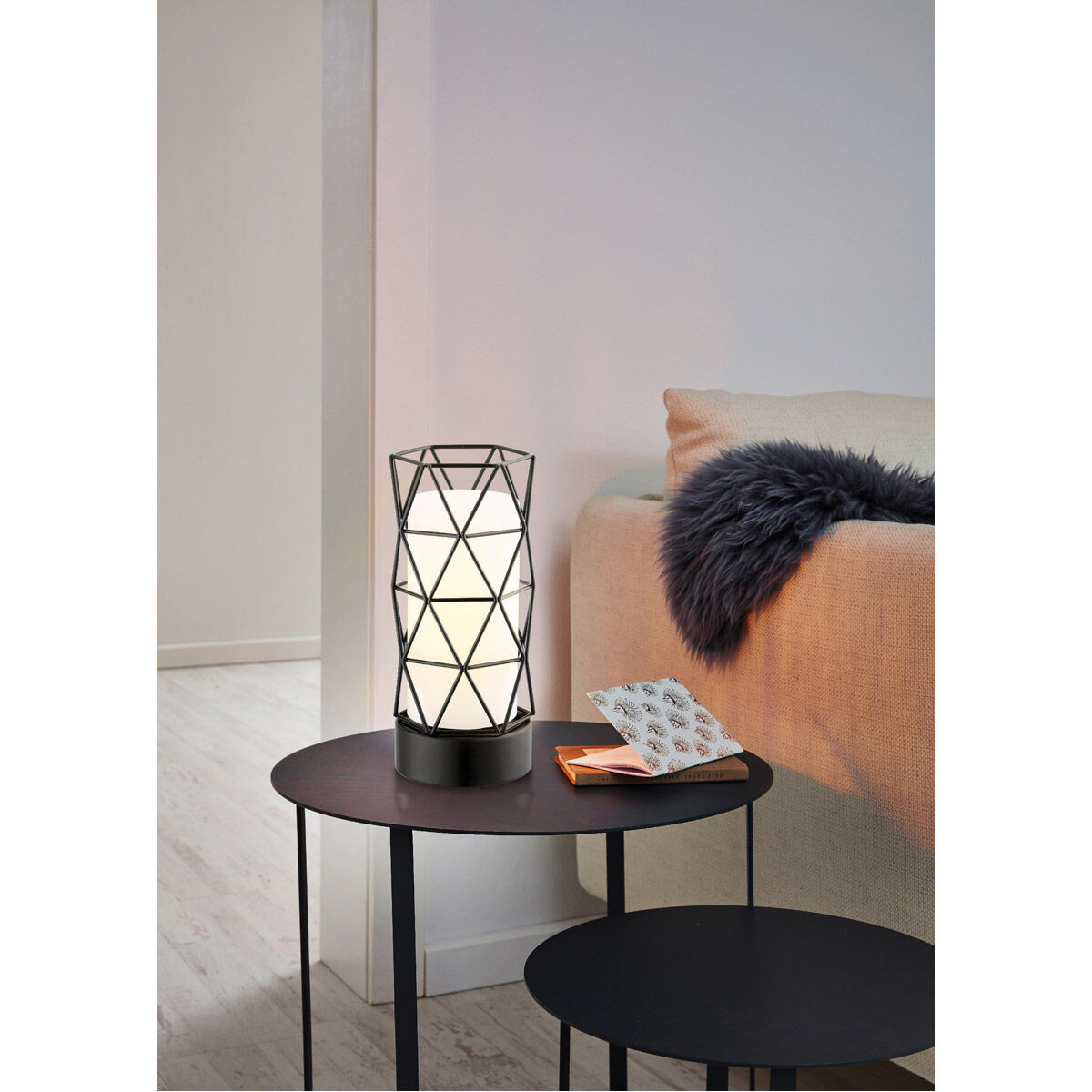 Estevau 2 9.06 inch 25 watt Matte Black Table Lamp Portable Light