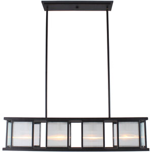 Henessy 4 Light 34 inch Black and Brushed Nickel Linear Pendant Ceiling Light