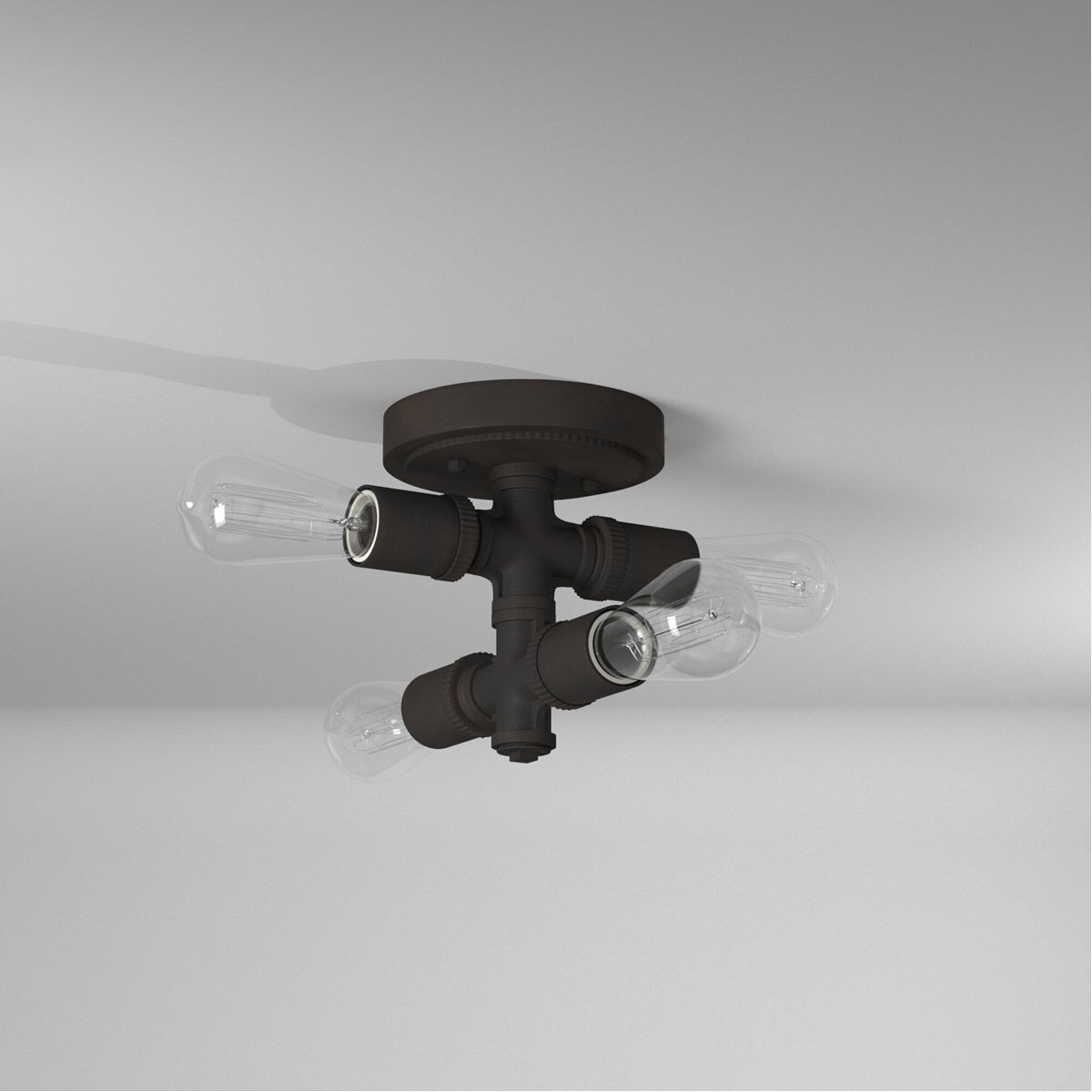 Wymer 4 Light 6.26 inch Matte Bronze Flush Mount Ceiling Light