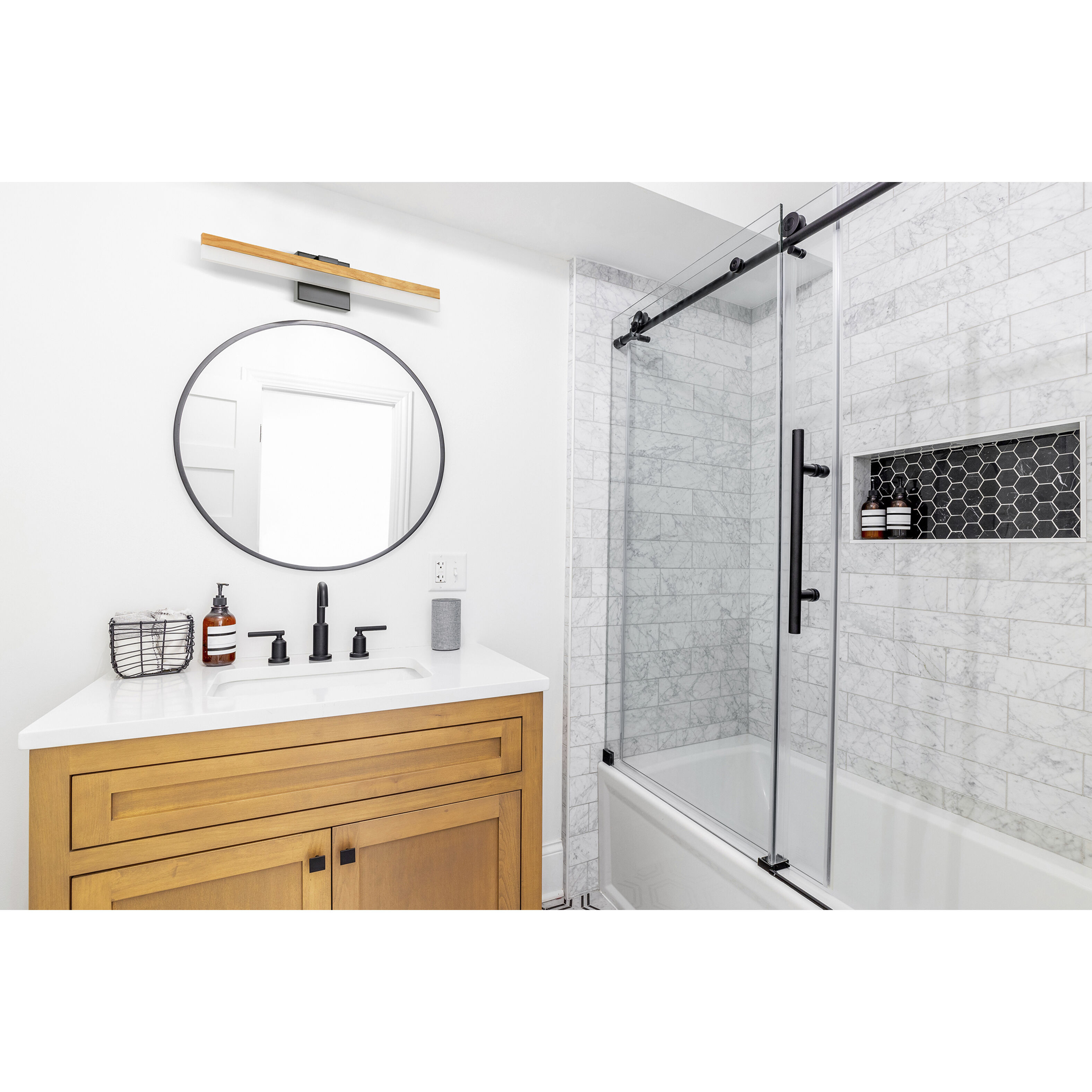 Palmital 1 Light 23 inch Natural Wood Bath Vanity Wall Light