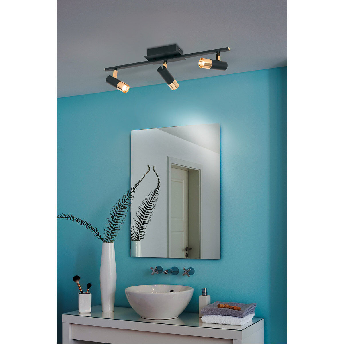 Bathroom black ceiling light top