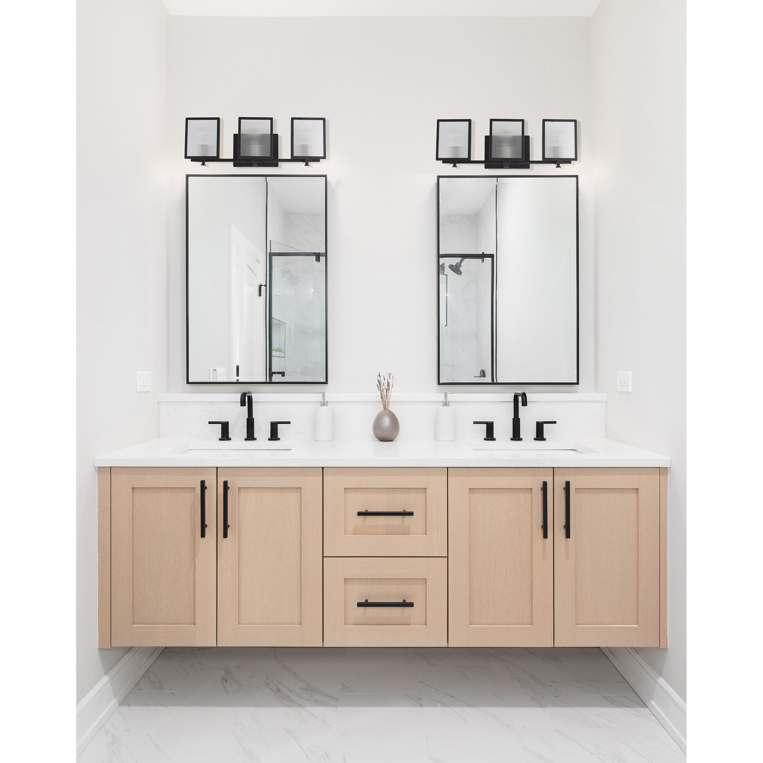 Henessy 3 Light 21.88 inch Black and Brushed Nickel Bath Vanity Wall Light