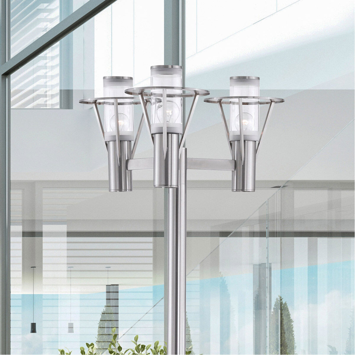Belfast LED 86.75 inch Stainless Steel Outdoor Post Light