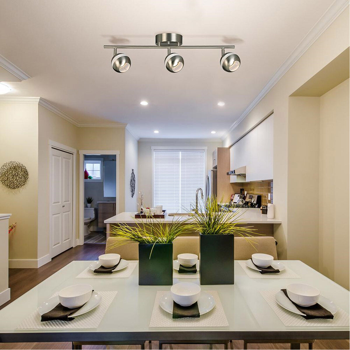 Maple Park 3 Light 120 Brushed Nickel Track Light Ceiling Light