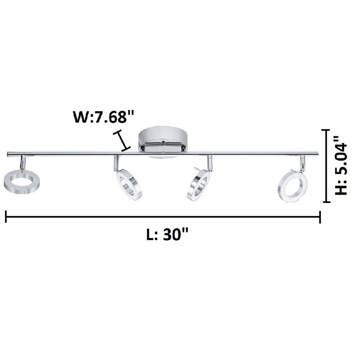 Naudella 4 Light 120 Chrome Track Light Ceiling Light