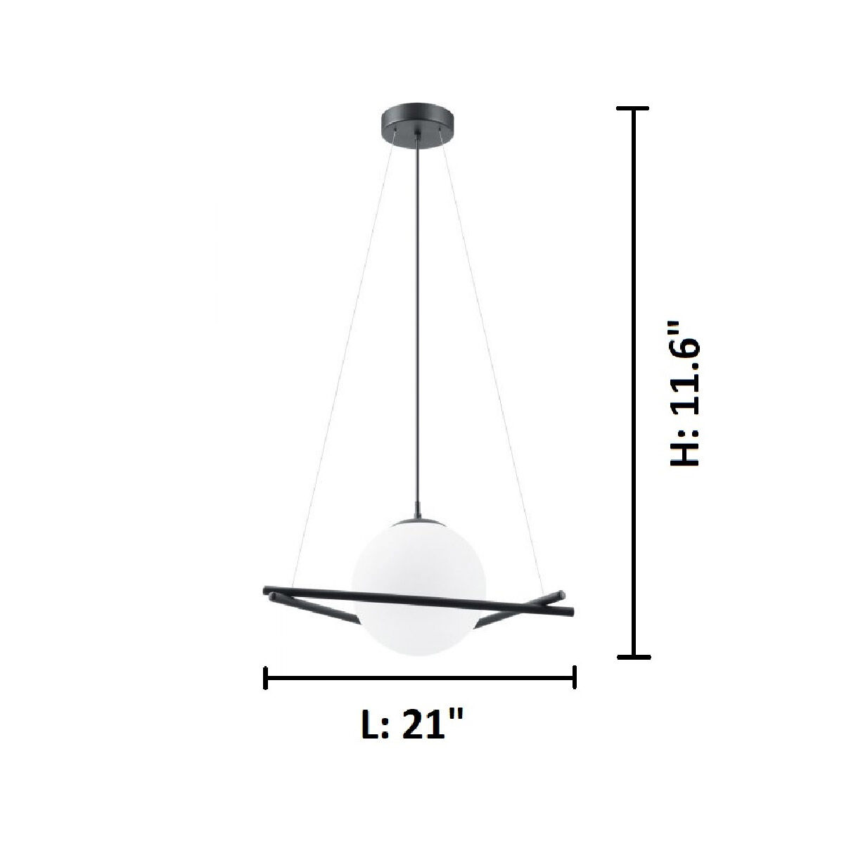 Salvezinas 1 Light 21 inch Matte Black Pendant Ceiling Light